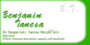 benjamin tancsa business card